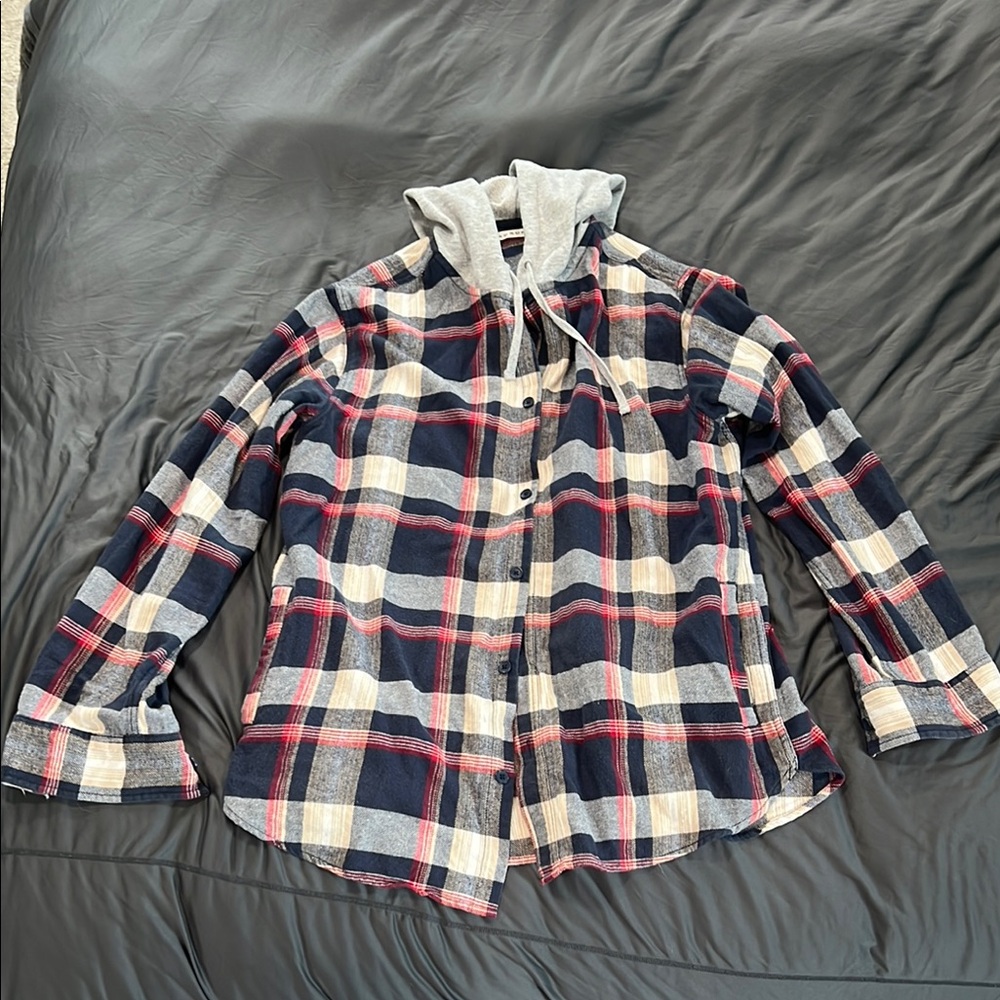 PacSun Hooded Flannel With Pockets